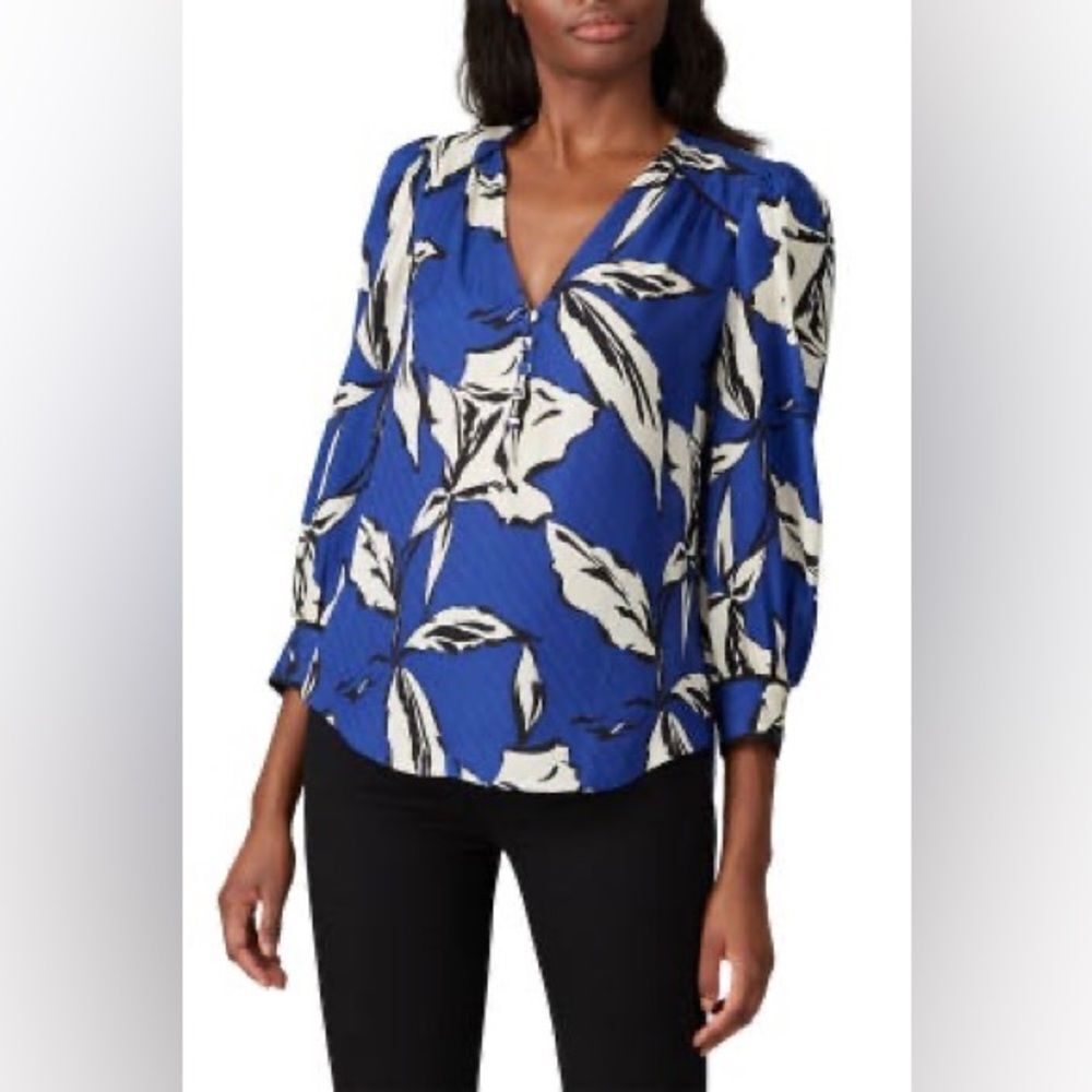 VERONICA BEARD Sill the Milano Floral Top in size 10